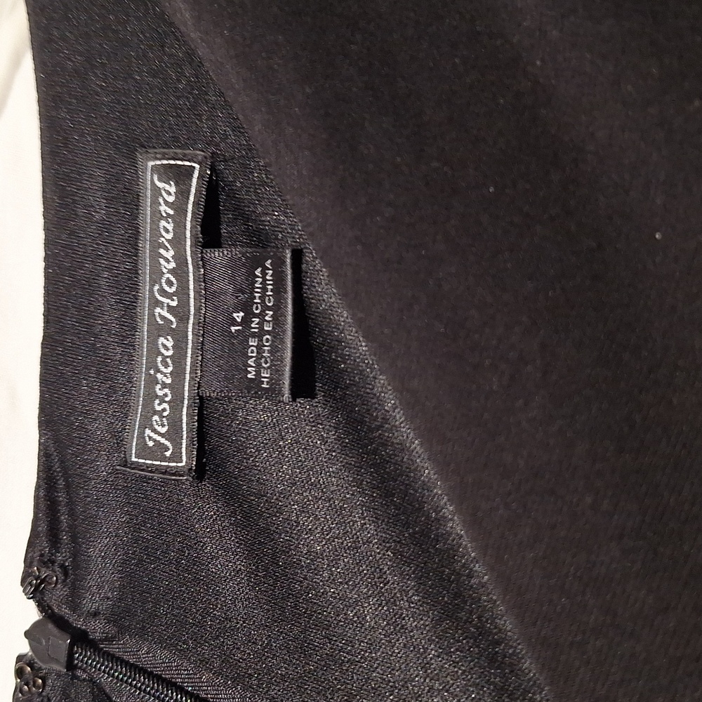 Black Formal Midi Dress, Sequins, Embroidered, Jessica Howard Sz 12, NWOT - Picture 2 of 14